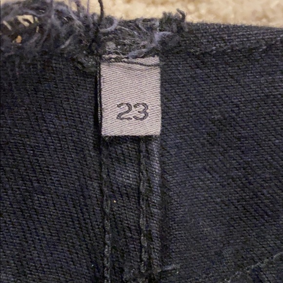 Black denim jean skirt with cutoff waist - Picture 3 of 4